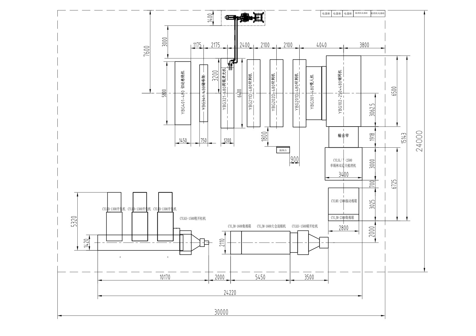 Huakai LYBG101-480 geotextile line — plant layout drawing